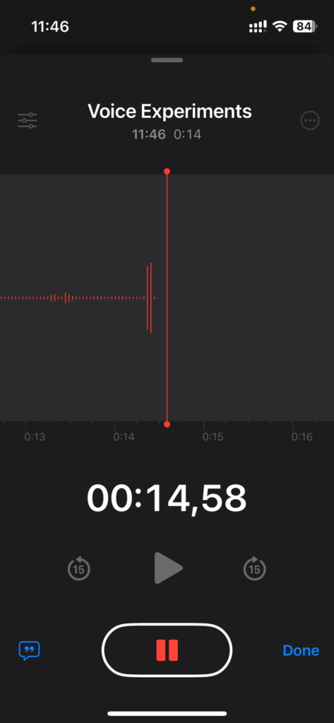 Voice Memos App from iPhone